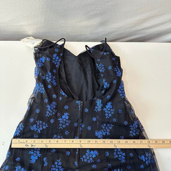 Vintage 90s Y2K Prom Fairy Goth Dress S Black Purple Glitter Floral Mesh Gown - Picture 13 of 13